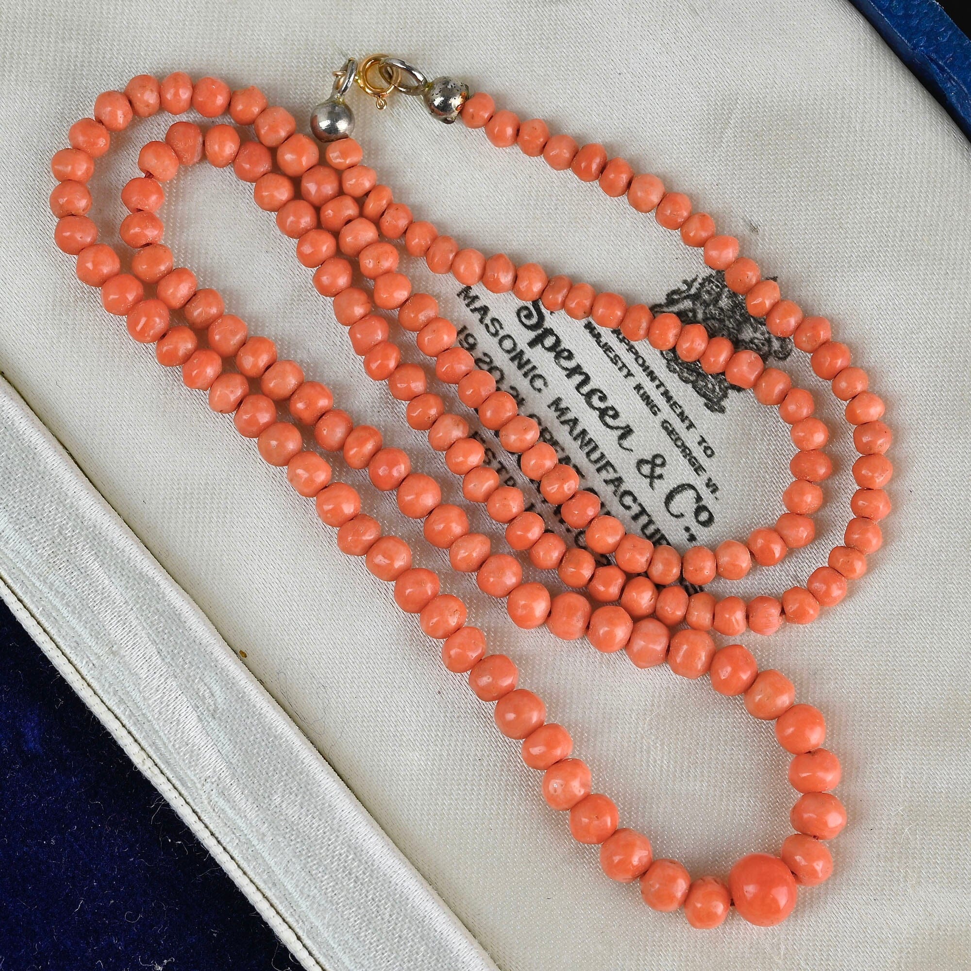 Antique Victorian 10K Gold Salmon Coral Necklace – Boylerpf