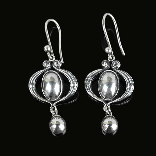 Contemporary Georg Jensen Sterling Silver Drop Earrings - Boylerpf
