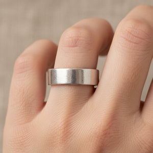 Vintage Platinum Wedding Band, 5.9mm English Hallmarked Ring