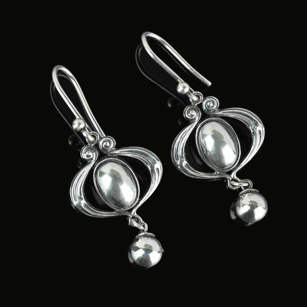 Contemporary Georg Jensen Sterling Silver Drop Earrings - Boylerpf