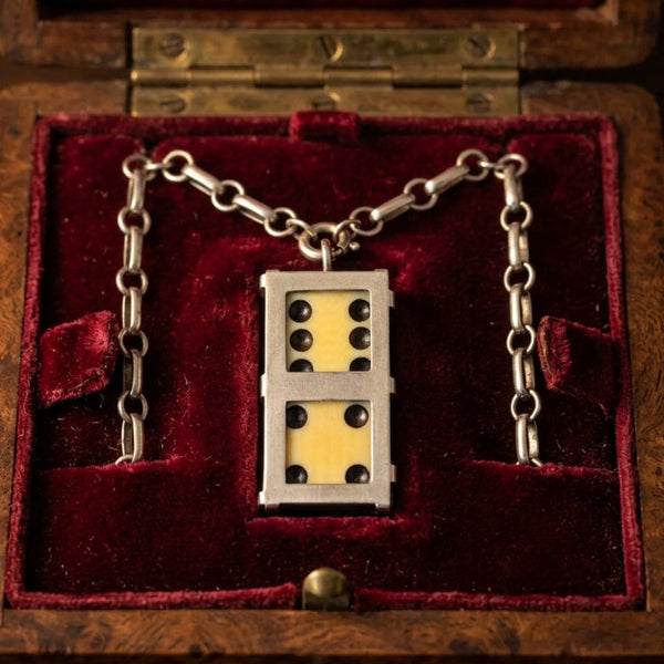 Antique William Barthman Sterling Silver Dice Charm Pendant
