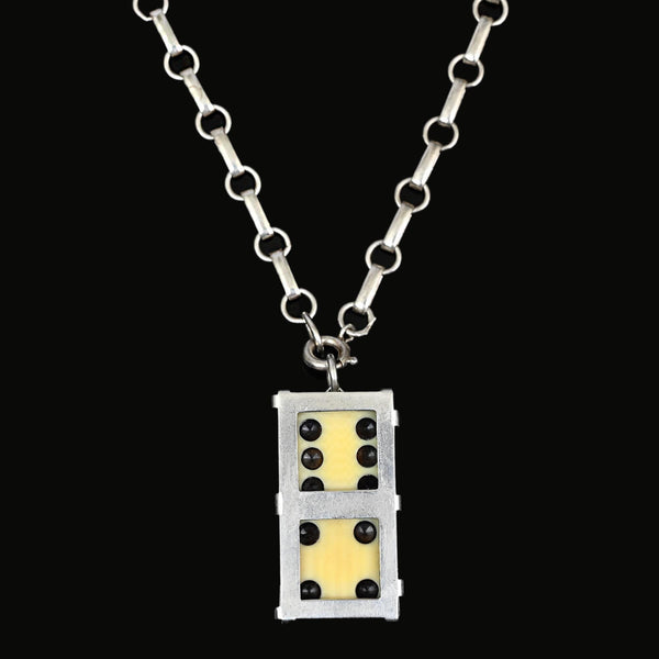 Antique William Barthman Sterling Silver Dice Charm Pendant