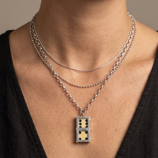 Antique William Barthman Sterling Silver Dice Charm Pendant