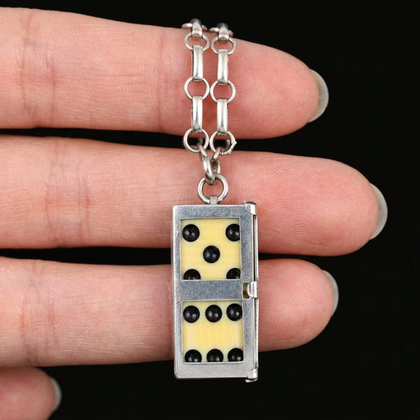 Antique William Barthman Sterling Silver Dice Charm Pendant