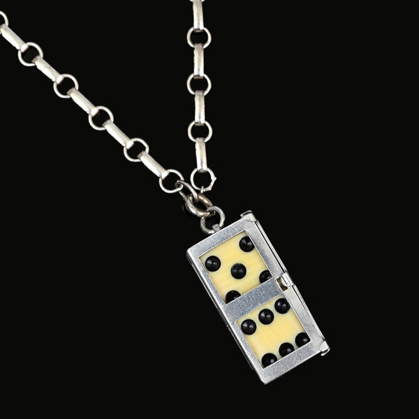Antique William Barthman Sterling Silver Dice Charm Pendant