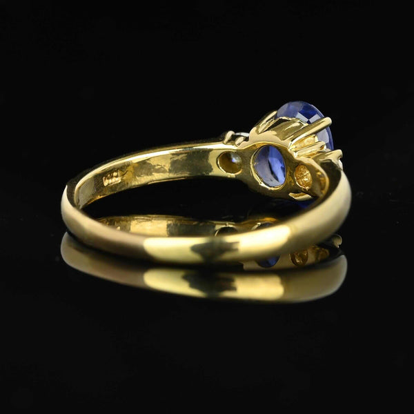 Vintage 14K Gold Diamond & Ceylon Sapphire Ring - Boylerpf