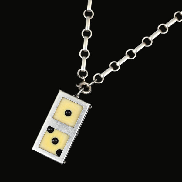 Antique William Barthman Sterling Silver Dice Charm Pendant