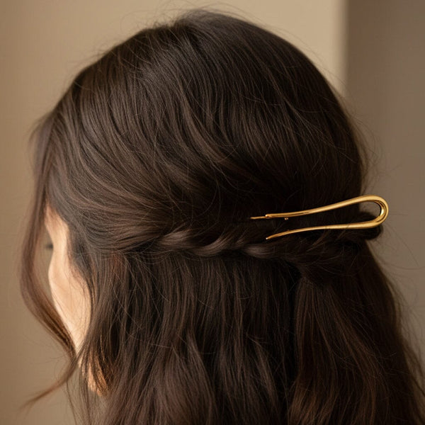 Vintage Tiffany & Co 18K Gold Hair Clip Barrette Signed