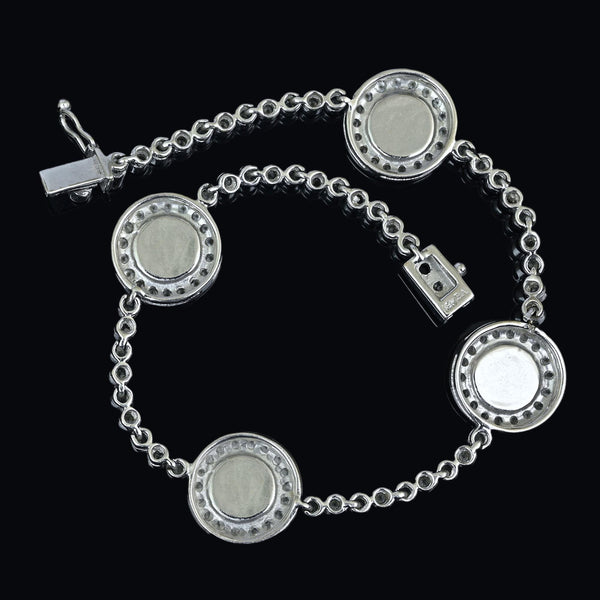 18K Gold Diamond Evil Eye Bracelet with Turquoise Enamel