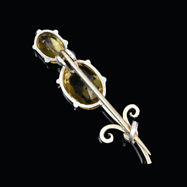 Antique Victorian Silver Haley's Comet Citrine Brooch - Boylerpf