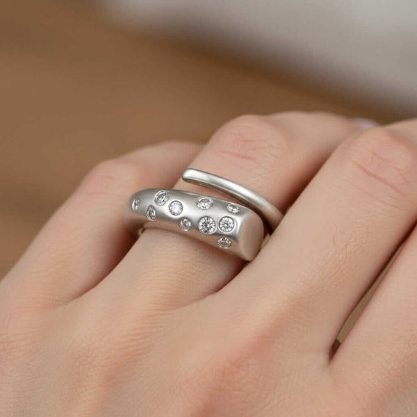 Vintage Robert Lee Morris Diamond Snake Ring Sterling - Boylerpf