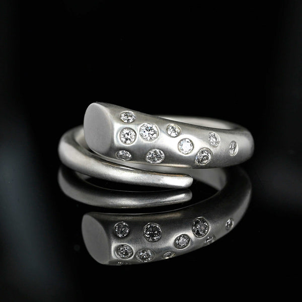 Vintage Robert Lee Morris Diamond Snake Ring Sterling - Boylerpf