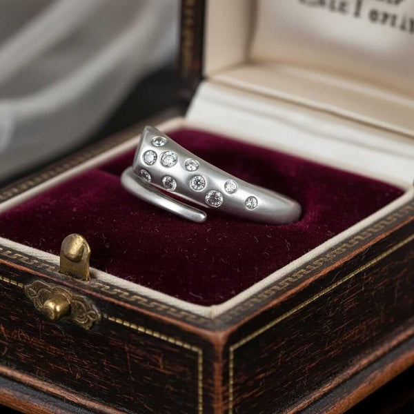 Vintage Robert Lee Morris Diamond Snake Ring Sterling - Boylerpf
