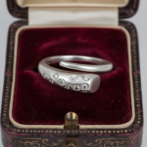 Vintage Robert Lee Morris Diamond Snake Ring Sterling - Boylerpf