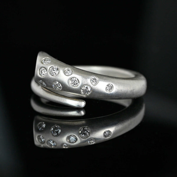 Vintage Robert Lee Morris Diamond Snake Ring Sterling - Boylerpf