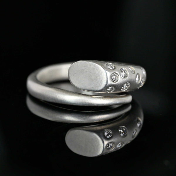 Vintage Robert Lee Morris Diamond Snake Ring Sterling - Boylerpf