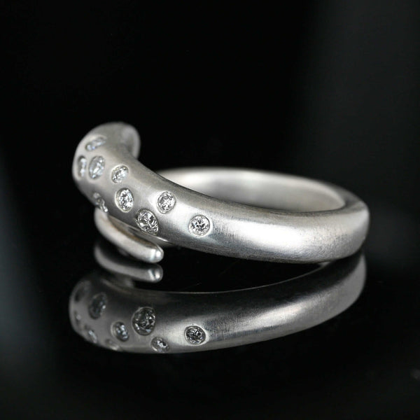 Vintage Robert Lee Morris Diamond Snake Ring Sterling - Boylerpf