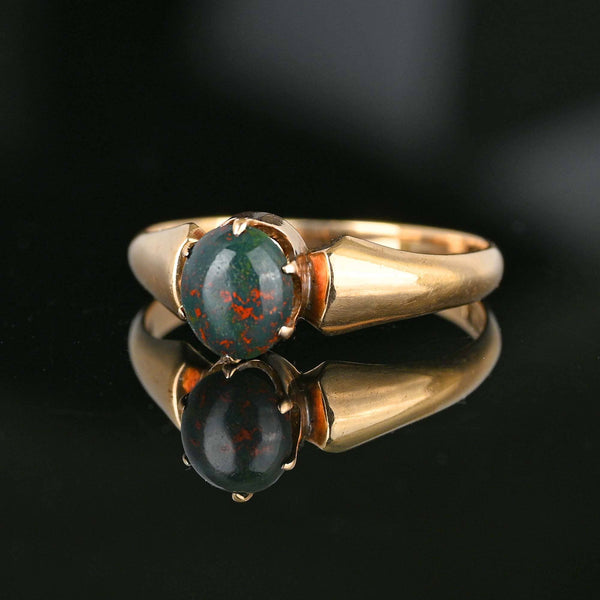 Antique Edwardian 14K Gold Bloodstone Ring - Boylerpf