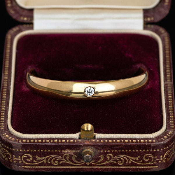 Antique 12K Gold Diamond Bangle Victorian Engraved - Boylerpf