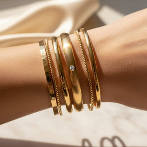 Antique 12K Gold Diamond Bangle Victorian Engraved - Boylerpf