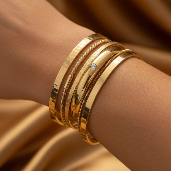 Antique 12K Gold Diamond Bangle Victorian Engraved - Boylerpf