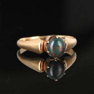 Antique Edwardian 14K Gold Bloodstone Ring - Boylerpf