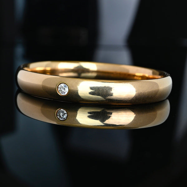 Antique 12K Gold Diamond Bangle Victorian Engraved - Boylerpf