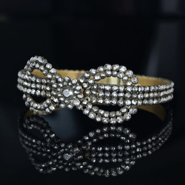 Antique Georgian Cut Steel Bow Bangle Bracelet Victorian