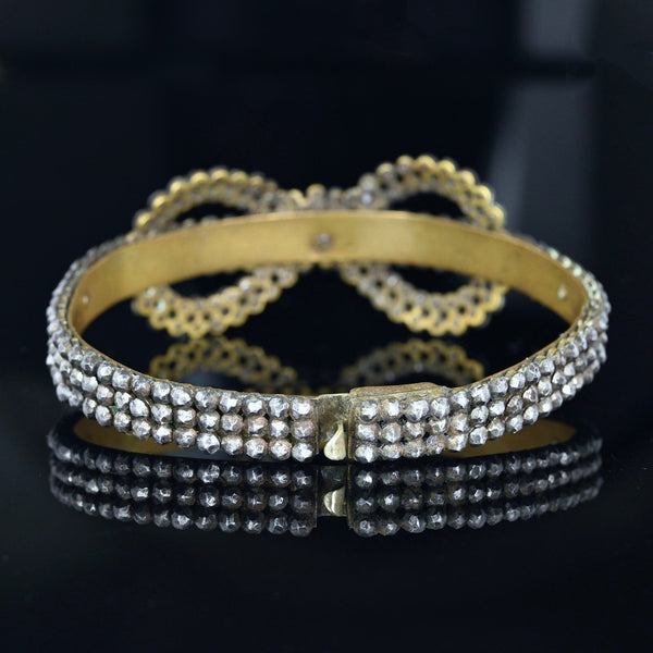 Antique Georgian Cut Steel Bow Bangle Bracelet Victorian