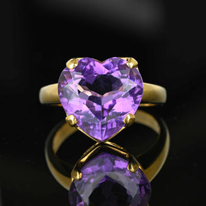 ON HOLD Vintage 14K Gold Amethyst Heart Ring - Boylerpf