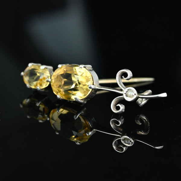 Antique Victorian Silver Haley's Comet Citrine Brooch - Boylerpf