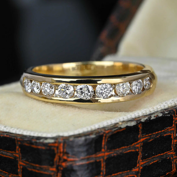 Half Eternity 14K Gold .68 CTW Diamond Ring Band - Boylerpf