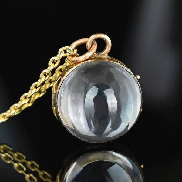 Victorian Pools of Light Rock Crystal Locket Pendant - Boylerpf