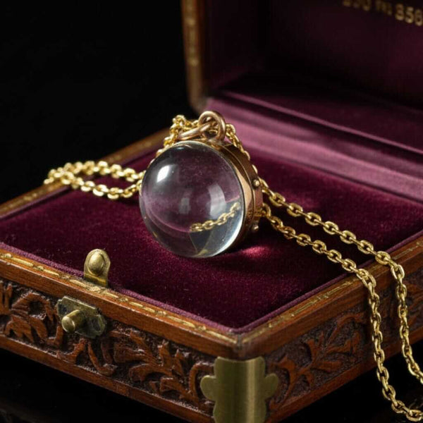 Victorian Pools of Light Rock Crystal Locket Pendant - Boylerpf