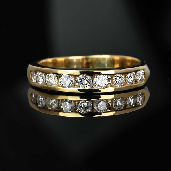 Half Eternity 14K Gold .68 CTW Diamond Ring Band - Boylerpf