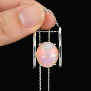 Vintage Ethiopian Welo Opal Pendant in 14K White Gold - Boylerpf