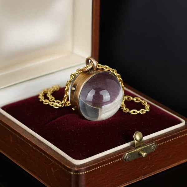 Victorian Pools of Light Rock Crystal Locket Pendant - Boylerpf