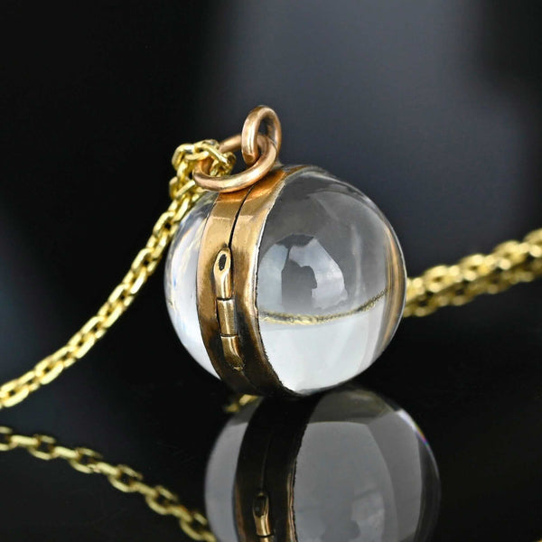 Victorian Pools of Light Rock Crystal Locket Pendant - Boylerpf