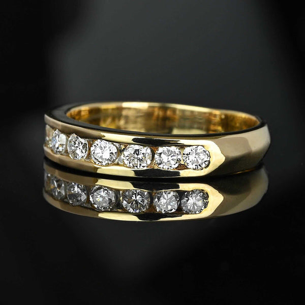 Half Eternity 14K Gold .68 CTW Diamond Ring Band - Boylerpf