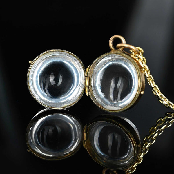 Victorian Pools of Light Rock Crystal Locket Pendant - Boylerpf