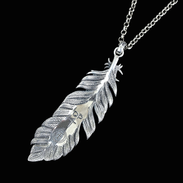 Theo Fennell Alias Feather Wolf Moon Enamel Silver Pendant