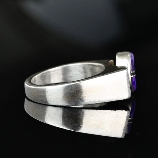 Southwestern Sugilite Opal Onyx Ring, Sterling Silver 7.5