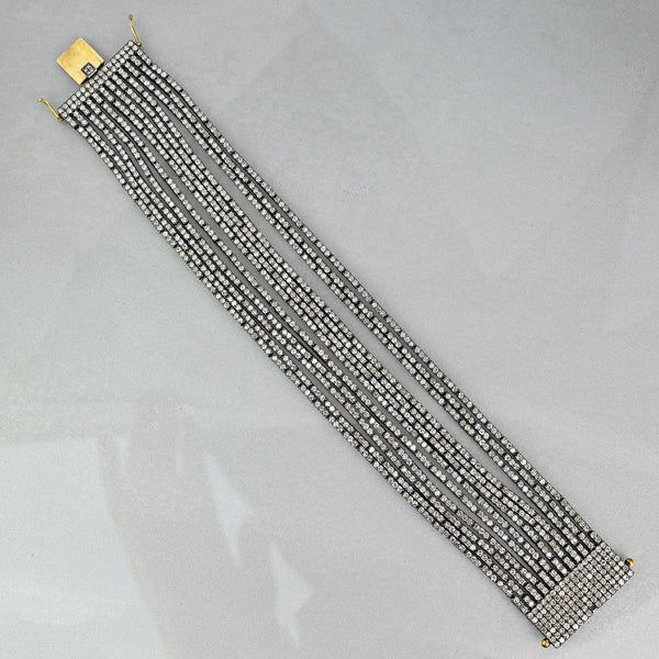 Vintage 14K Gold 17.73 Carat Diamond Cuff Bracelet - Boylerpf