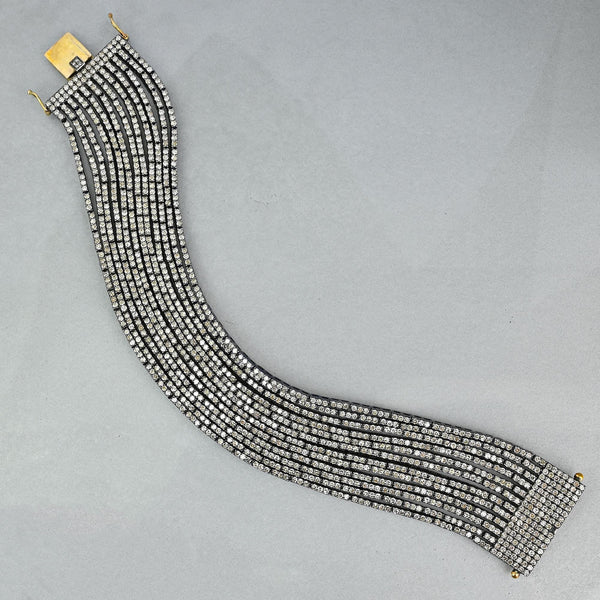 Vintage 14K Gold 17.73 Carat Diamond Cuff Bracelet - Boylerpf