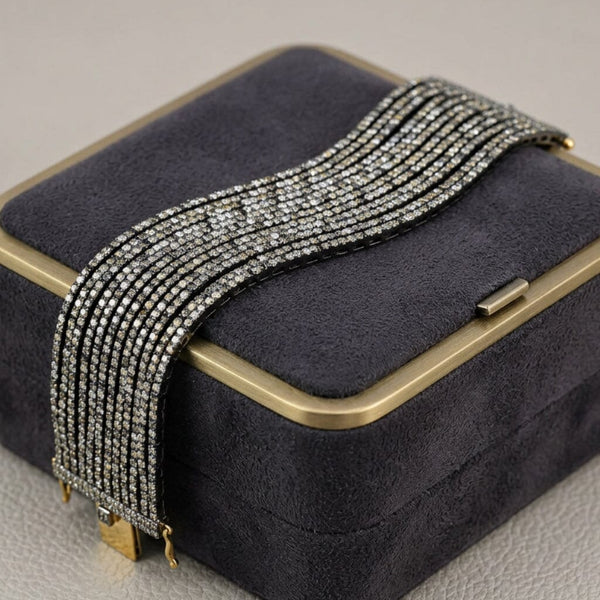 Vintage 14K Gold 17.73 Carat Diamond Cuff Bracelet - Boylerpf