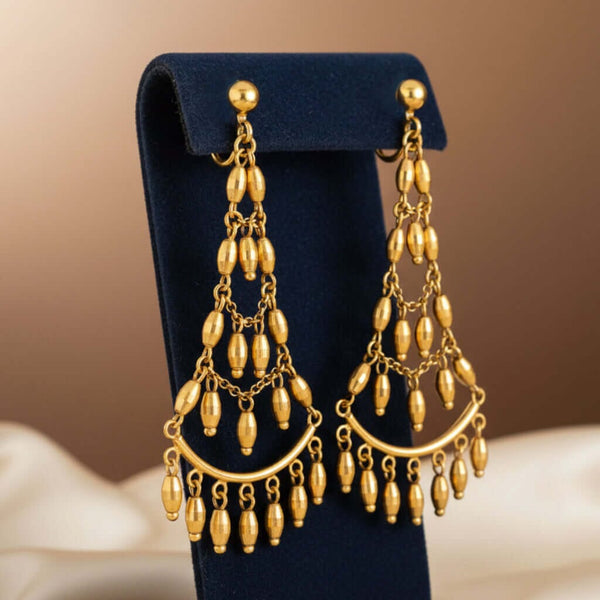 Antique 14K Gold Chandelier Earrings Long Tiered Dangle - Boylerpf