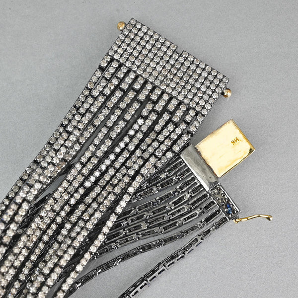 Vintage 14K Gold 17.73 Carat Diamond Cuff Bracelet - Boylerpf