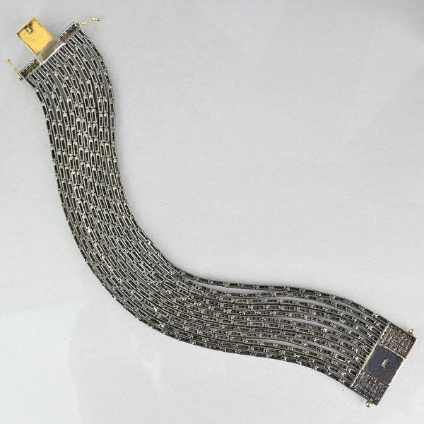 Vintage 14K Gold 17.73 Carat Diamond Cuff Bracelet - Boylerpf