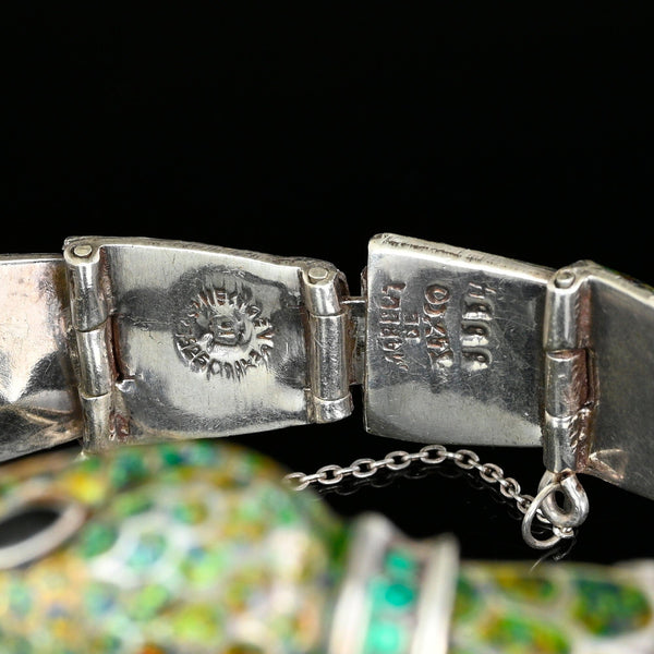 Margot de Taxco Sterling Silver Snake Enamel Bracelet