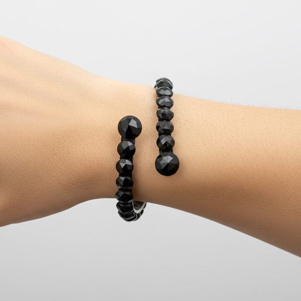 Antique Victorian Wraparound French Jet Bracelet - Boylerpf